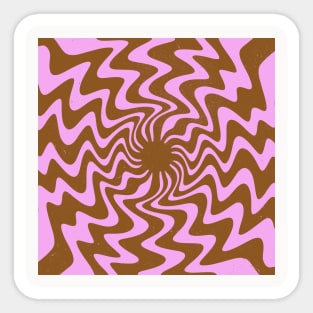 70s Retro Pink Brown Abstract Boho Sticker